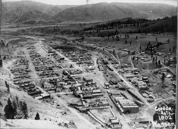 Aerial View of Creede from Mammoth Mt 1902 (photo courtesy Creede Historical Society 377-CR-55)